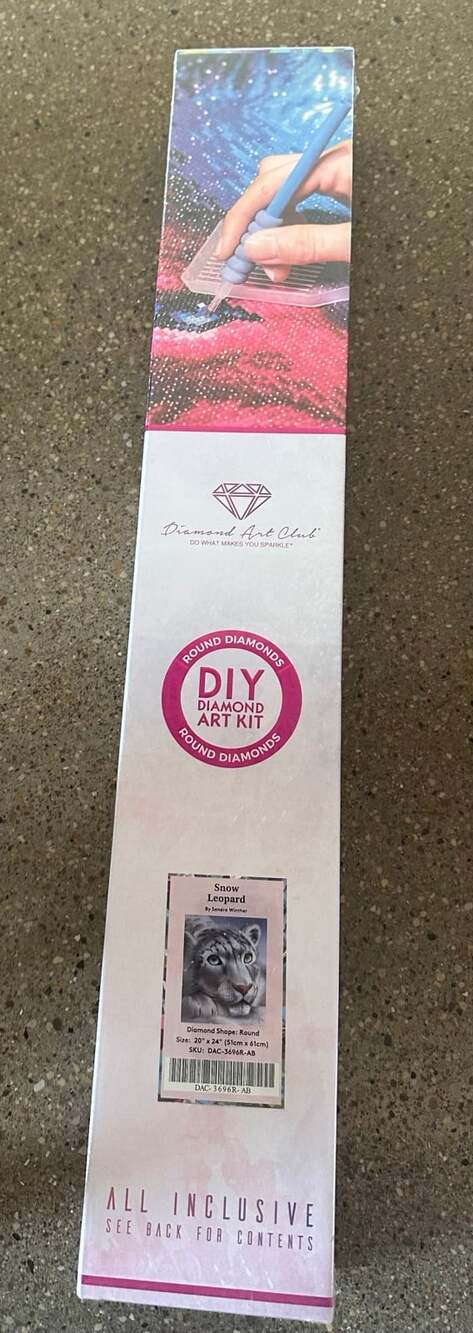 Snow Leopard Diamond Art Club Kit Round Archived Sealed Sandra Winther